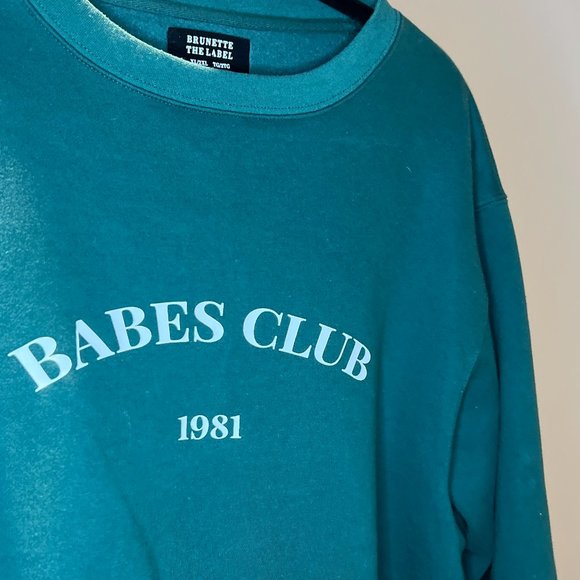Brunette the Label Babes Club Crew Neck - XL/2XL in Forest Green - Picture 4 of 6